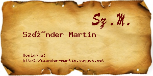 Szünder Martin névjegykártya